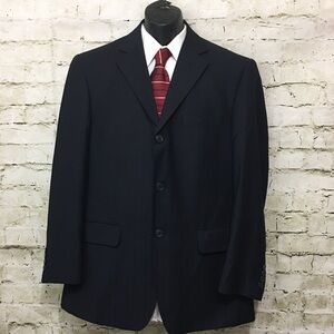 Angelo Rossi Navy Blue Striped Blazer